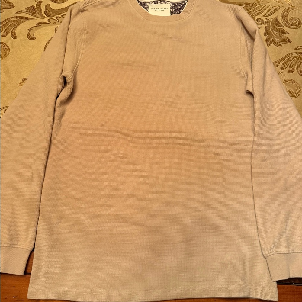 Denim & Flower Beige Long Sleeve Sweatshirt